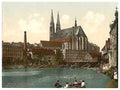 Vintage Old Bridge and St Peters Church Gorlitz Silesia A4 Photo Print