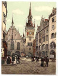 Vintage Old Town Hall Munich Bavaria A4 Photo Print