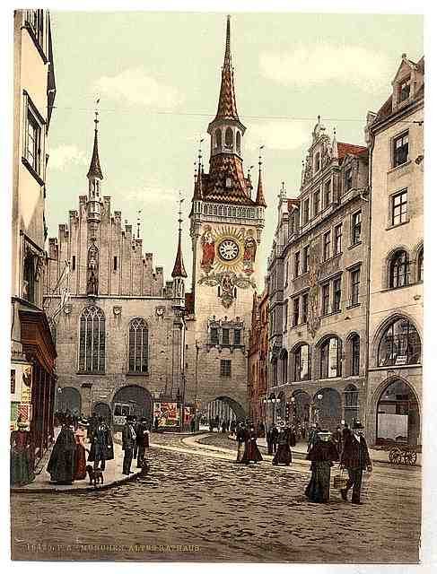 Vintage Old Town Hall Munich Bavaria A4 Photo Print
