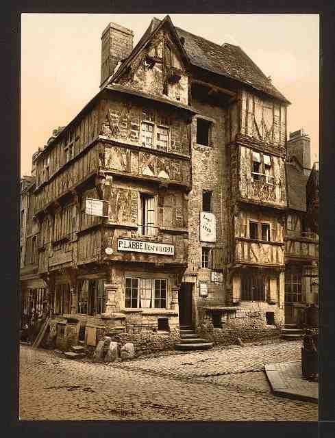 Vintage Old house in Rue St Martin Bayeux A4 Photo Print