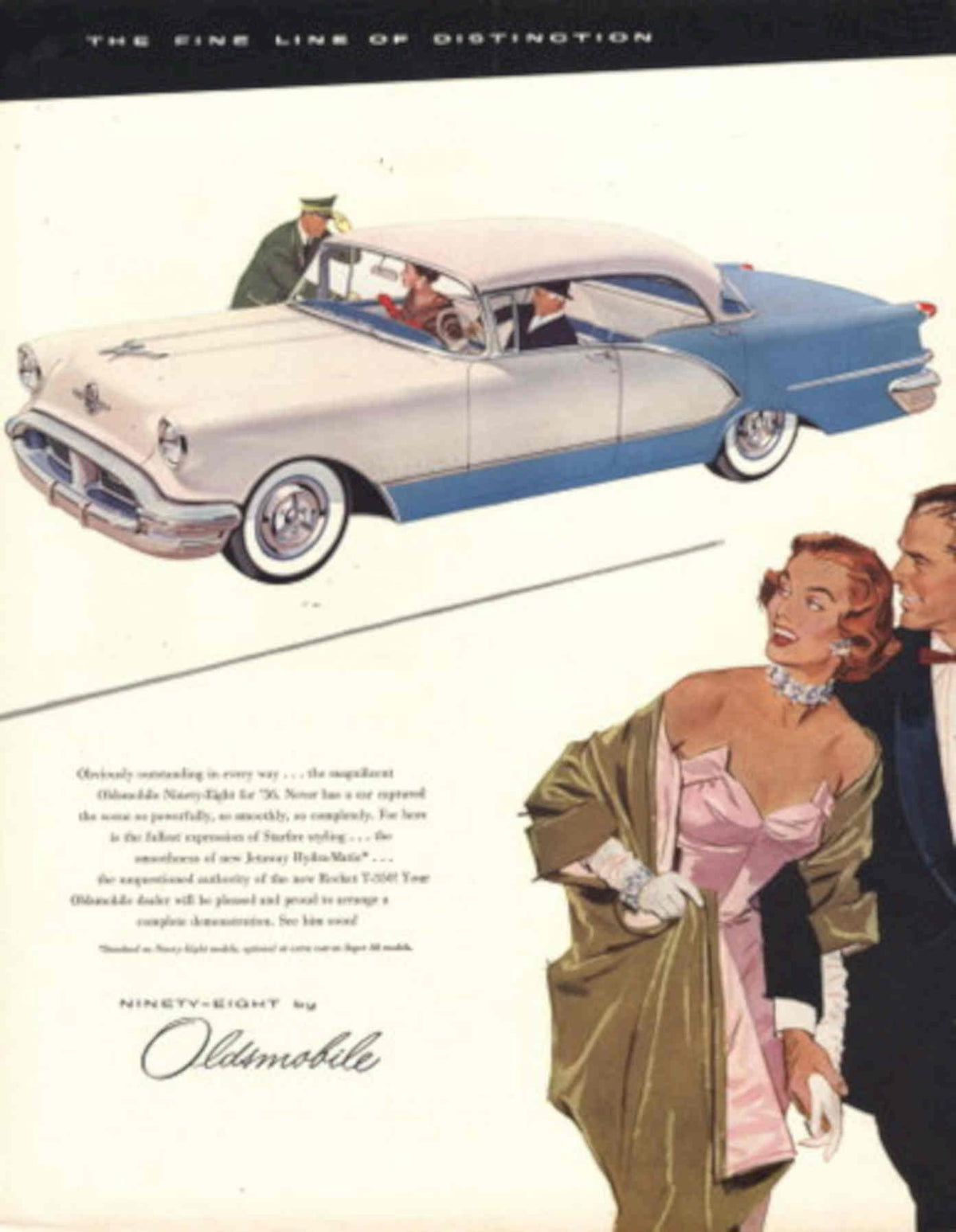 Vintage Oldsmobile Nine 1950s Vintage Retro Advert Poster