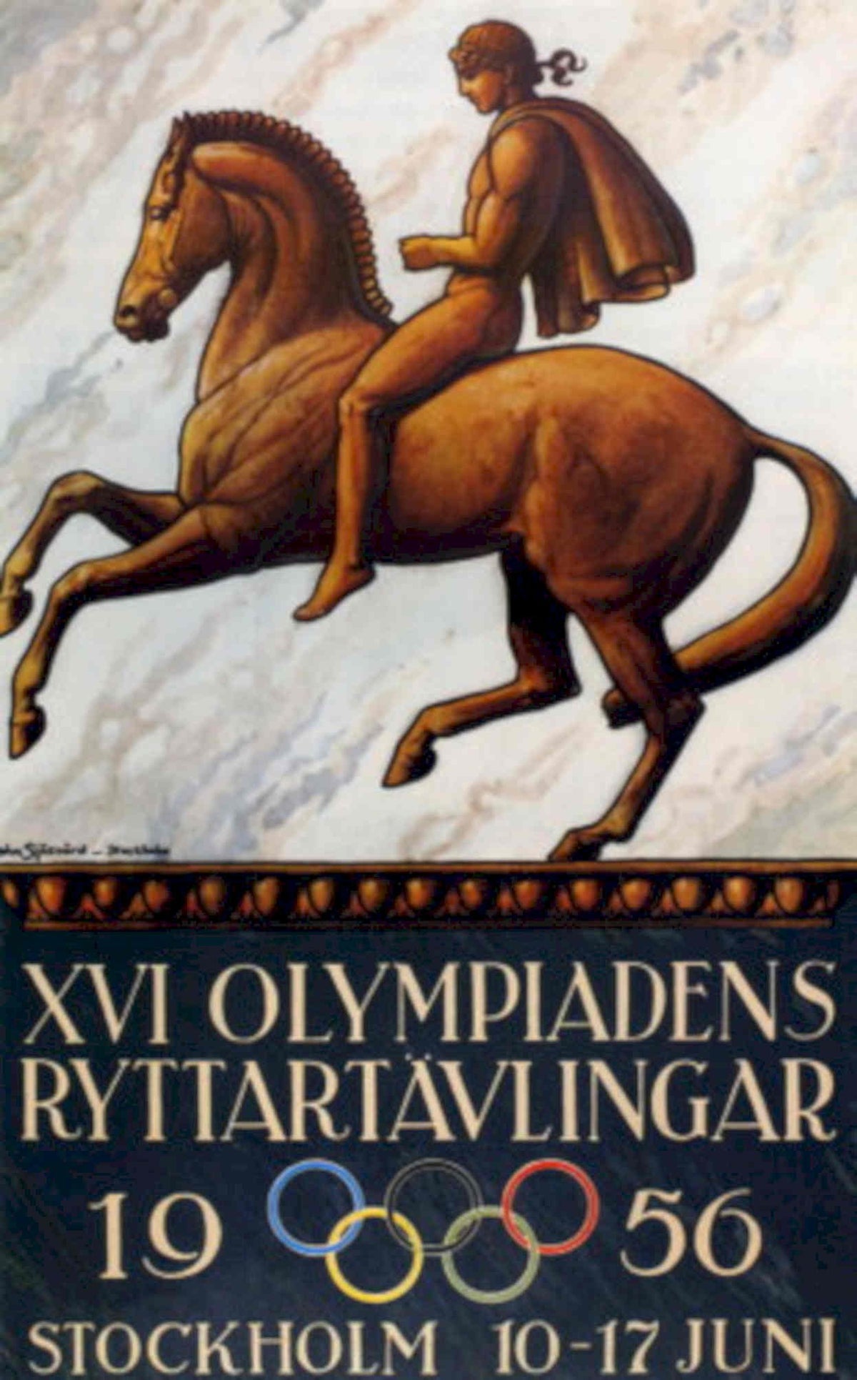 Vintage Olympic Equestrian 1950s Vintage Retro Advert Poster