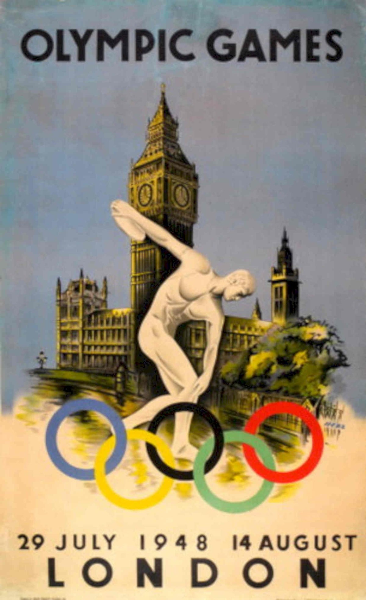 Vintage Olympic London 1940s Vintage Retro Advert Poster