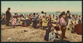 Vintage On the beach at Coney Island A4 Photo Print