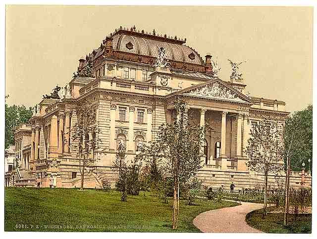 Vintage Opera house Wiesbaden Hesse Nassau A4 Photo Print