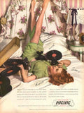 Vintage Pacific Sheets 1940s Vintage Retro Advert Poster