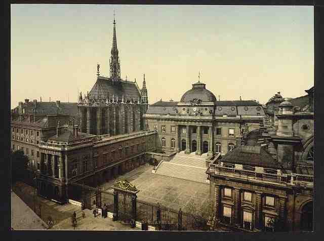 Vintage Palais de Justice and Holy Chapel Paris A4 Photo Print