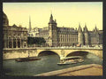 Vintage Palais de Justice and bridge to exchange Paris A4 Photo Print