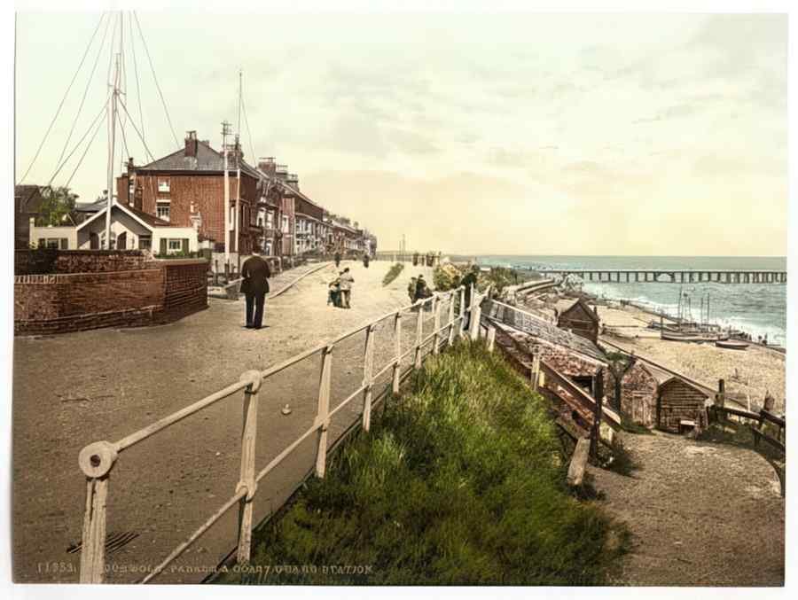 Vintage Parade Ie Promenade And Coast Guard Station Southwold England A4 Photo Print