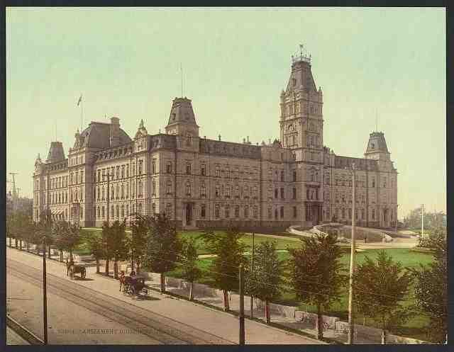 Vintage Parliament buildings Quebec A4 Photo Print