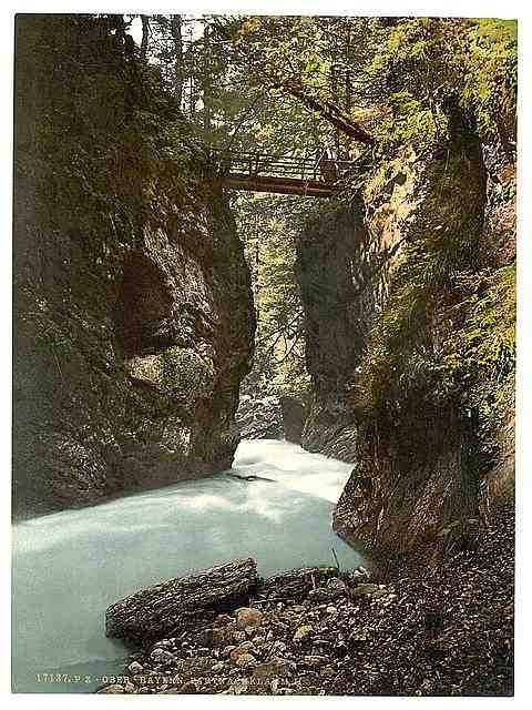 Vintage Partenachklamm II Upper Bavaria A4 Photo Print