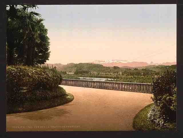 Vintage Pau and the Pyrenees A4 Photo Print