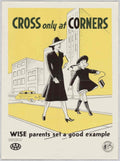 Vintage Pedestrian Poster American World War II Advert Poster