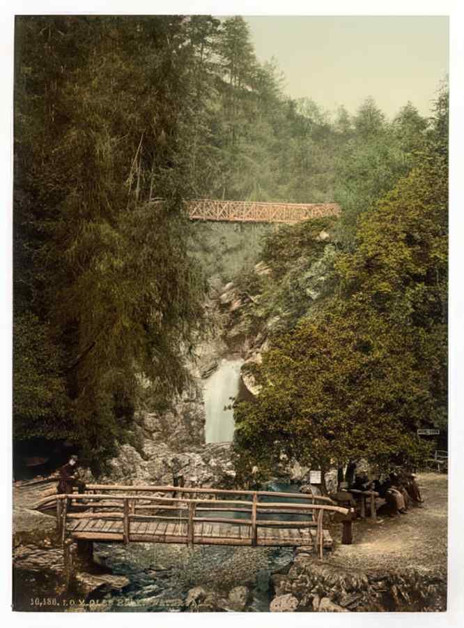 Vintage Peel Glen Helen Waterfall Isle Of Man England A4 Photo Print