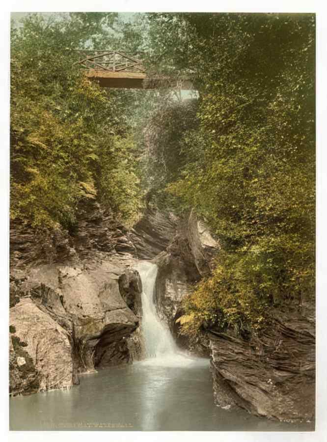 Vintage Peel Glen May Waterfall Isle Of Man England A4 Photo Print