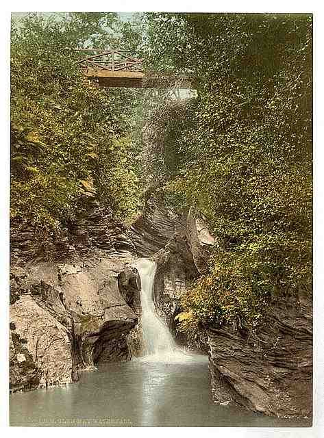Vintage Peel Glen May Waterfall Isle of Man A4 Photo Print