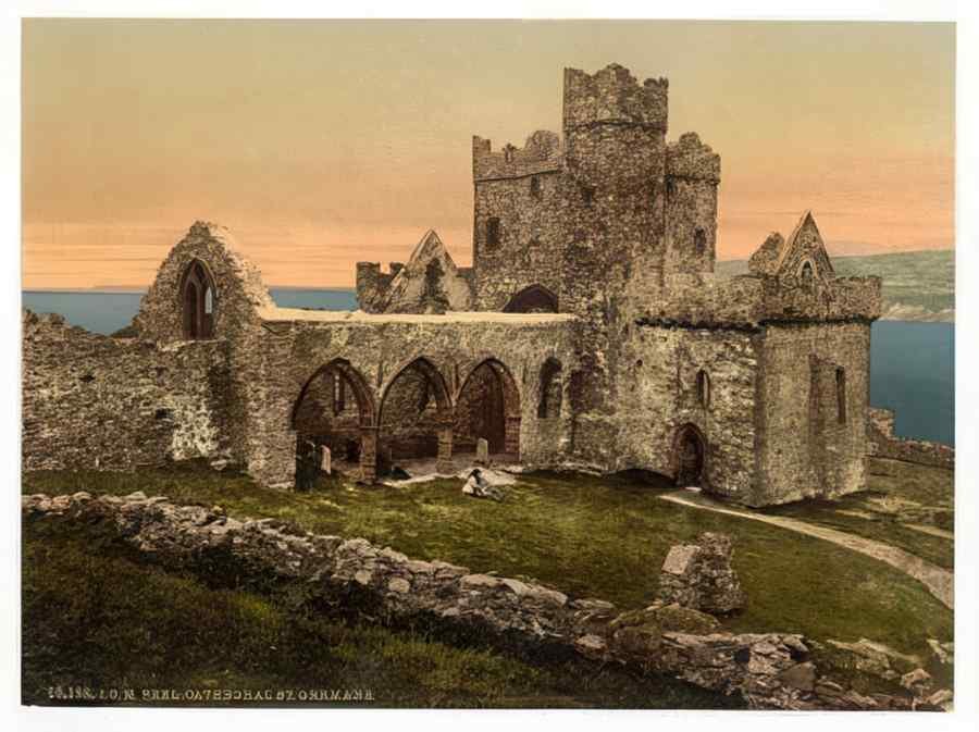 Vintage Peel St Germains Cathedral Isle Of Man England A4 Photo Print