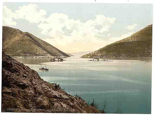 Vintage Perasto Two Islands Dalmatia A4 Photo Print