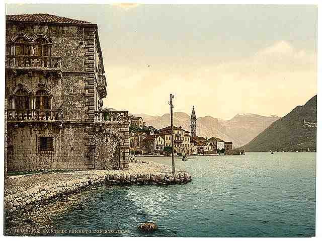 Vintage Perasto with Stolievo Dalmatia A4 Photo Print