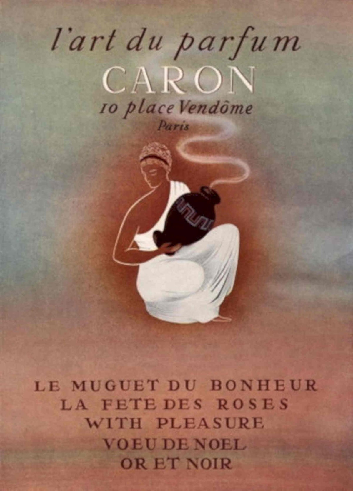 Vintage Perfume Caron 1950s Vintage Retro Advert Poster