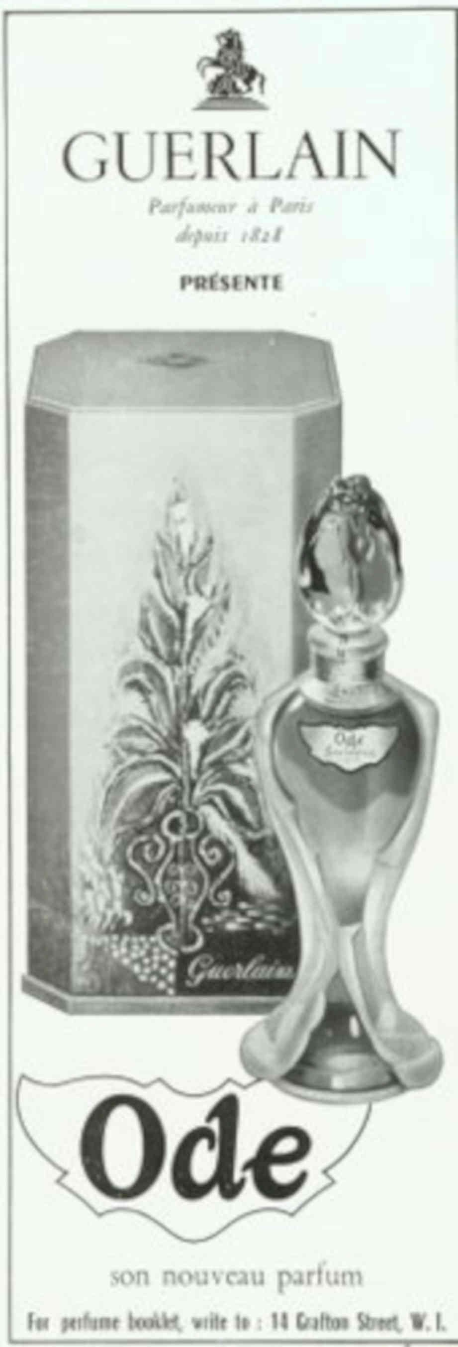 Vintage Perfume Ode 1950s Vintage Retro Advert Poster
