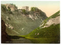 Vintage Peveril Castle Castleton Derbyshire England A4 Photo Print