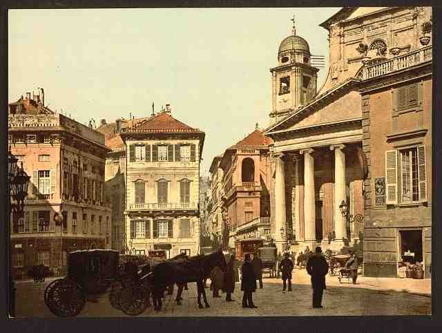 Vintage Piazza dellAnnunziata Genoa A4 Photo Print