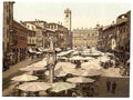 Vintage Piazzi delle Erbe Verona A4 Photo Print