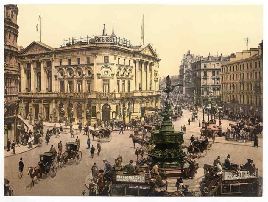 Vintage Piccadilly Circus London England A4 Photo Print
