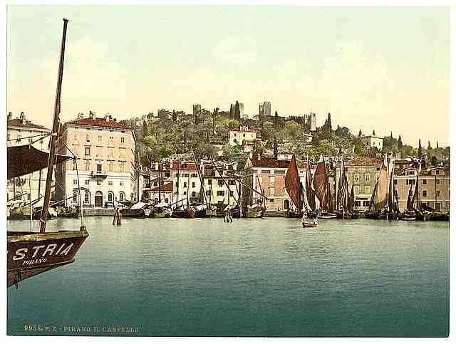 Vintage Pirano the castle Istria A4 Photo Print