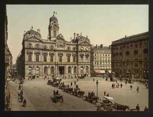 Vintage Place de Terreaux Lyons A4 Photo Print