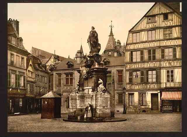 Vintage Place de la Pucelle Rouen A4 Photo Print