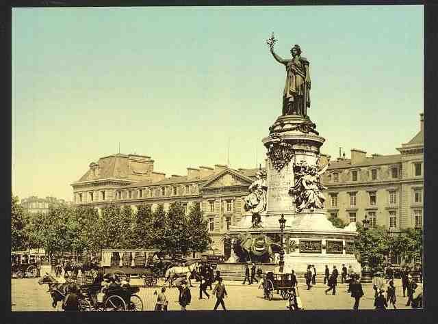 Vintage Place de la Republique Paris A4 Photo Print