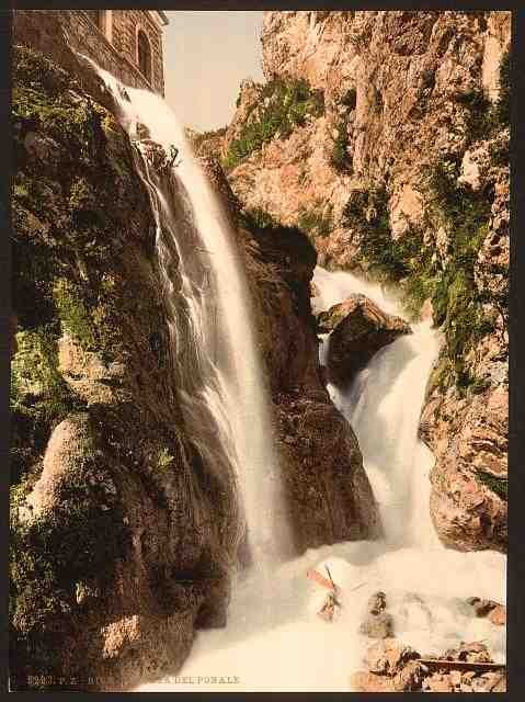 Vintage Ponale Waterfall Lake Garda A4 Photo Print