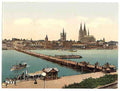 Vintage Pontoon bridge I Cologne the Rhine A4 Photo Print