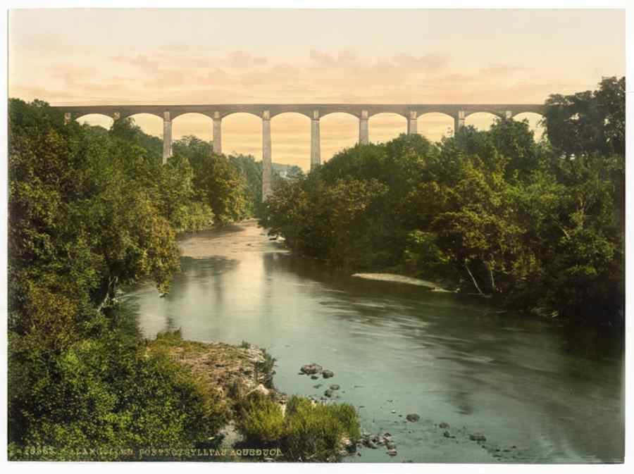 Vintage Pontycysylltau Aqueduct Llangollen Wales A4 Photo Print
