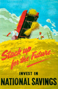 Vintage Poster Savings 1940s Vintage Retro Advert Poster