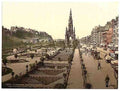 Vintage Princess Street the castle and Scott Monument Edinburgh A4 Photo Print