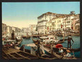 Vintage Procession over the Grand Canal Venice A4 Photo Print