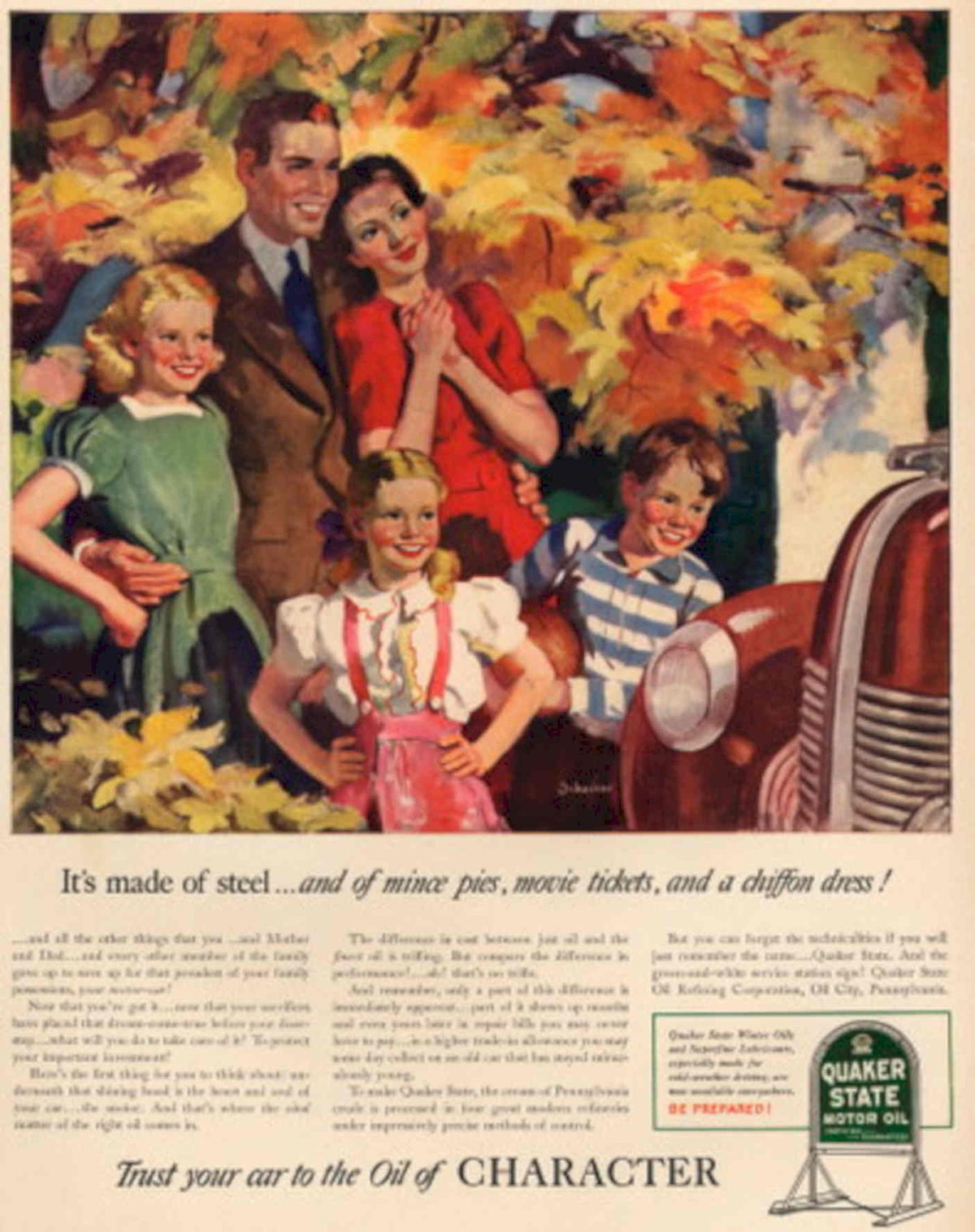 Vintage Quaker State 1950s Vintage Retro Advert Poster