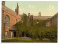 Vintage Queens College Cloisters With Erasmus Tower Cambridge England A4 Photo Print