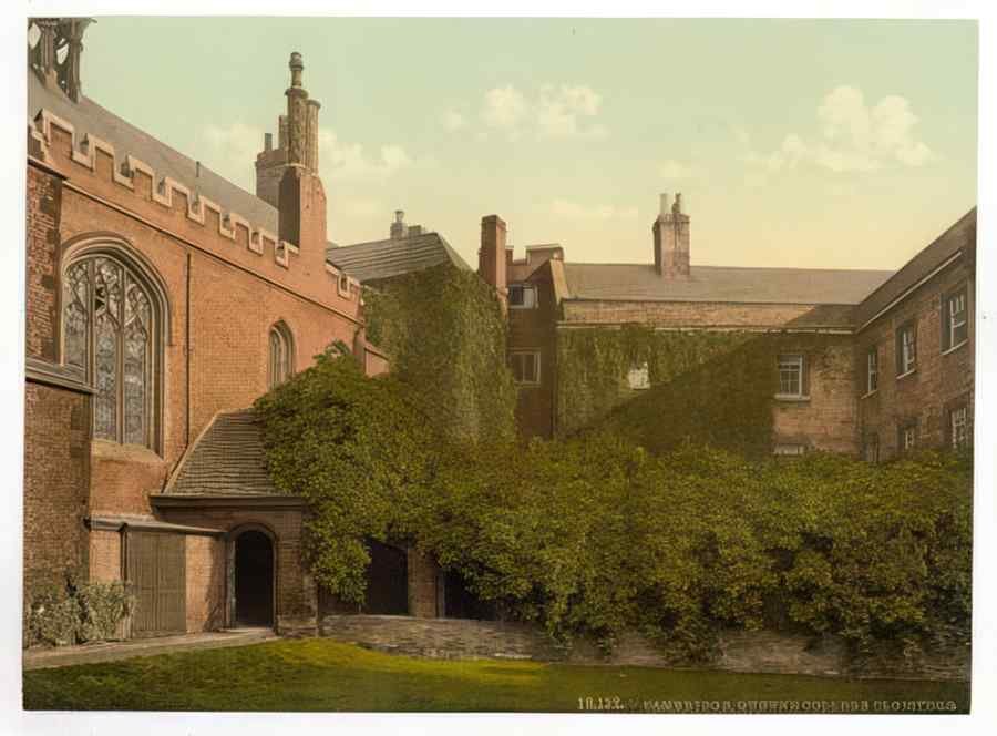 Vintage Queens College Cloisters With Erasmus Tower Cambridge England A4 Photo Print