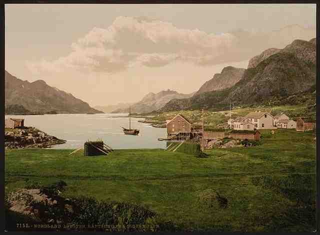 Vintage Raftsund from Digermulen Lofoten A4 Photo Print