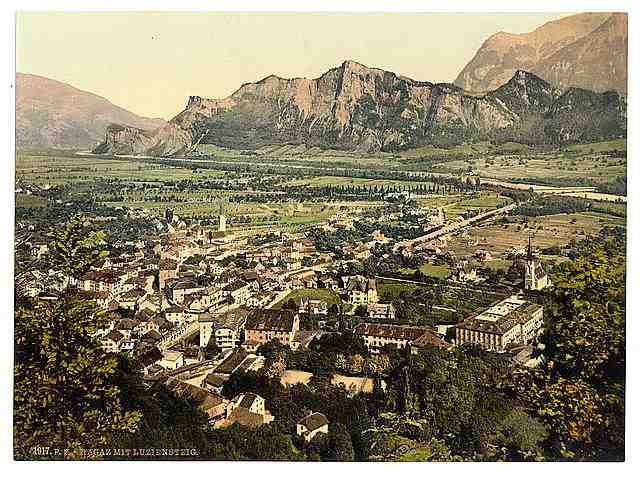 Vintage Ragatz general view St Gall A4 Photo Print