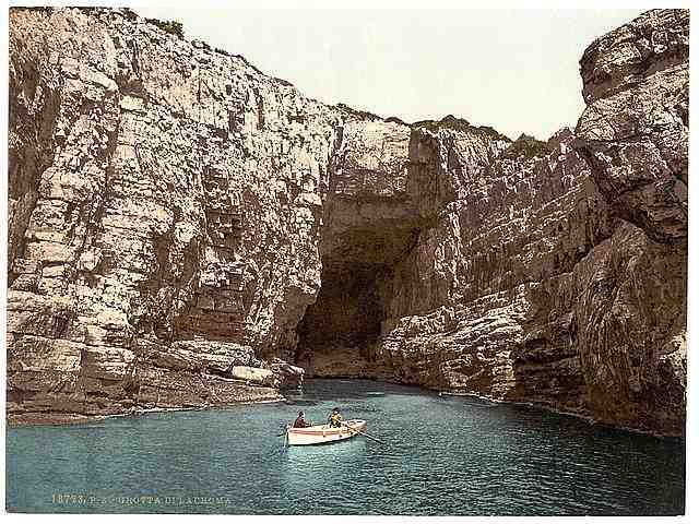 Vintage Ragusa Cave of Lacroma Dalmatia A4 Photo Print