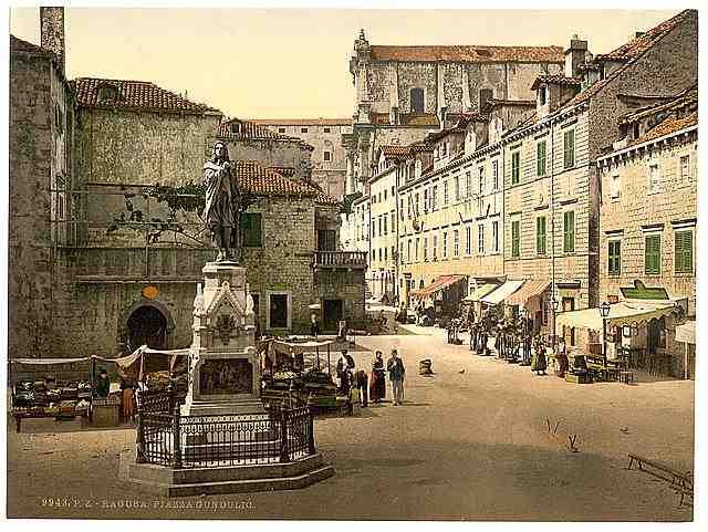 Vintage Ragusa Gundulic Square Dalmatia A4 Photo Print