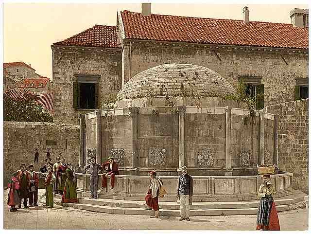 Vintage Ragusa Onofrio Fountain Dalmatia A4 Photo Print