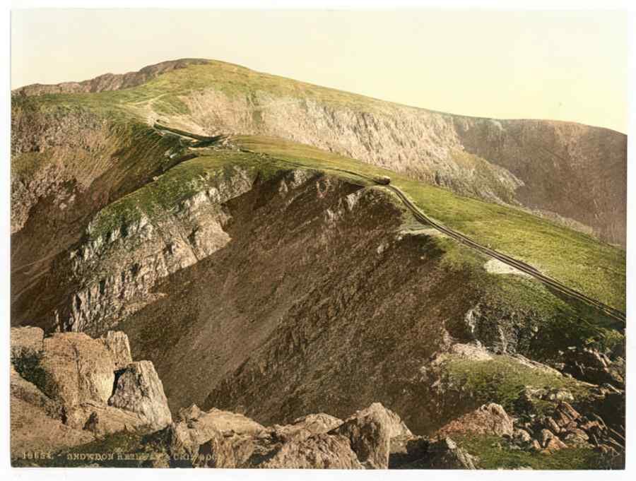 Vintage Railway And Crib Goch Snowdon Wales A4 Photo Print