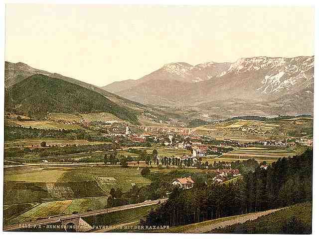 Vintage Railway Payerbach with the Raxalpe Styria A4 Photo Print