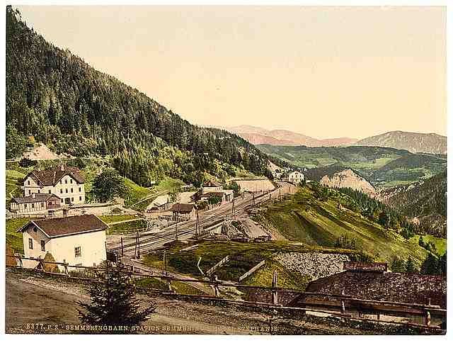 Vintage Railway and Hotel Stephanie Styria A4 Photo Print